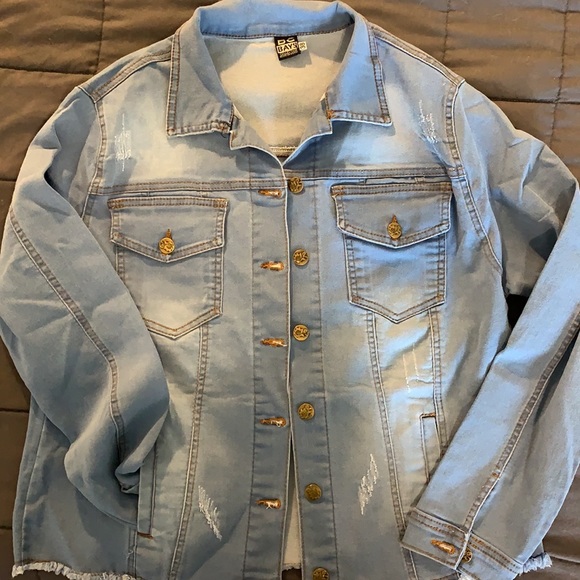 Mexican Denim Jacket embroidered, new without tags - Picture 2 of 4